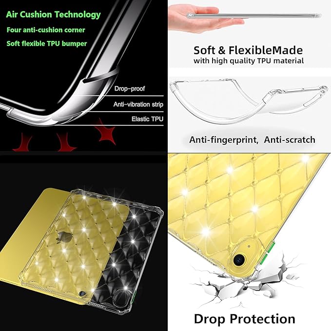 Clear Back Case for iPad mini 5 (2019) & iPad mini 4 (2015) 7.9" Transparent Soft Flexible TPU Shockproof Bumper Crystal Silicone Gel Rubber Cover for iPad mini 5th/4th Generation, Clear