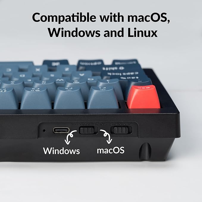 Keychron V1 Max 75% RGB Custom Mechanical Keyboard, 2.4Ghz/Bluetooth 5.1/Wired QMK/VIA Programmable Macro, Hot-Swappable Gateron Jupiter Brown Switch Gasket Mount for Mac Windows Linux