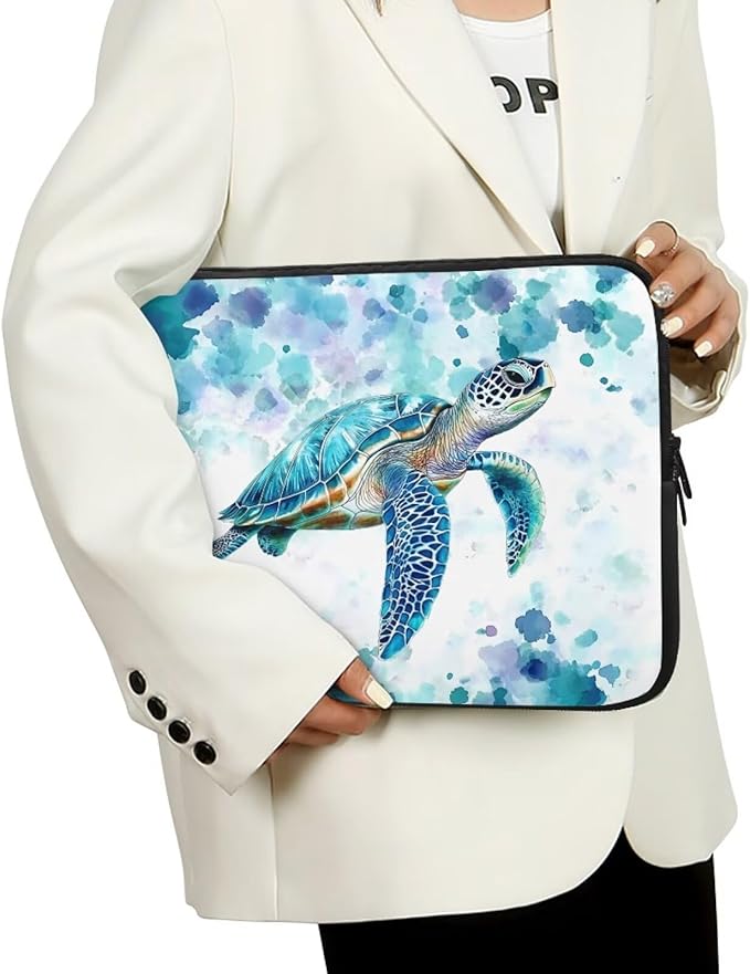 Sea Turtle Laptop Protective Sleeve for Women Men 17inch Computer Sleeve Bag Neoprene Laptop Bags Tie Dye Lap Top Case Suitable for Travel School Office Organizers Hippie