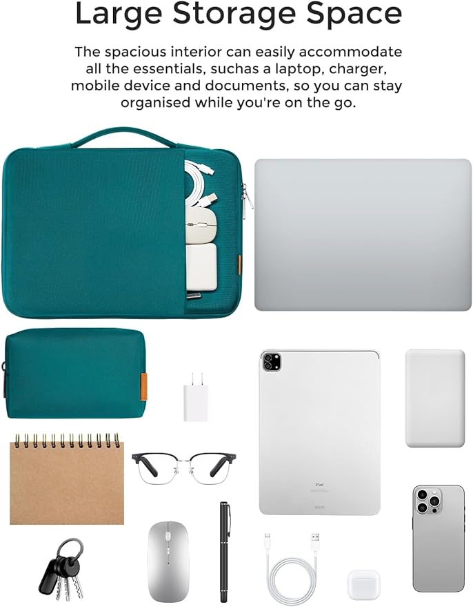 DOMISO Laptop Case Laptop Sleeve Cover for 16 inch MacBook Pro M4/M3/M2/M1 Pro/Max A3403 A3186 A2991 A2780 A2485 A2141,Compatible with 15.6 inch HP Lenovo Dell XPS 16 with Small Case,Turquoise