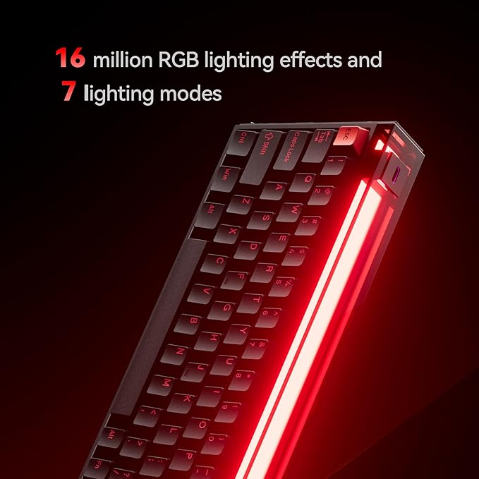 MelGeek MADE68 Ultra Wired Gaming Keyboard, Magnetic Keyboard with Hall Effect, 65% Compact Rapid Trigger, Hot-Swappable, RGB Snap Tap & Adjustable Actuation, Online HIVE Custom, Aluminum Case-Red