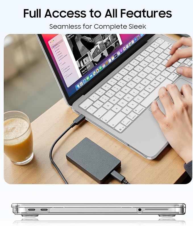Fintie Case for MacBook Neo 13 Inch A3404 (2026 Release) - Protective Ultra-Thin High Transparency Snap On Hard Shell Cover for MacBook Neo 13" with A18 Pro Chip (Crystal Camellia)