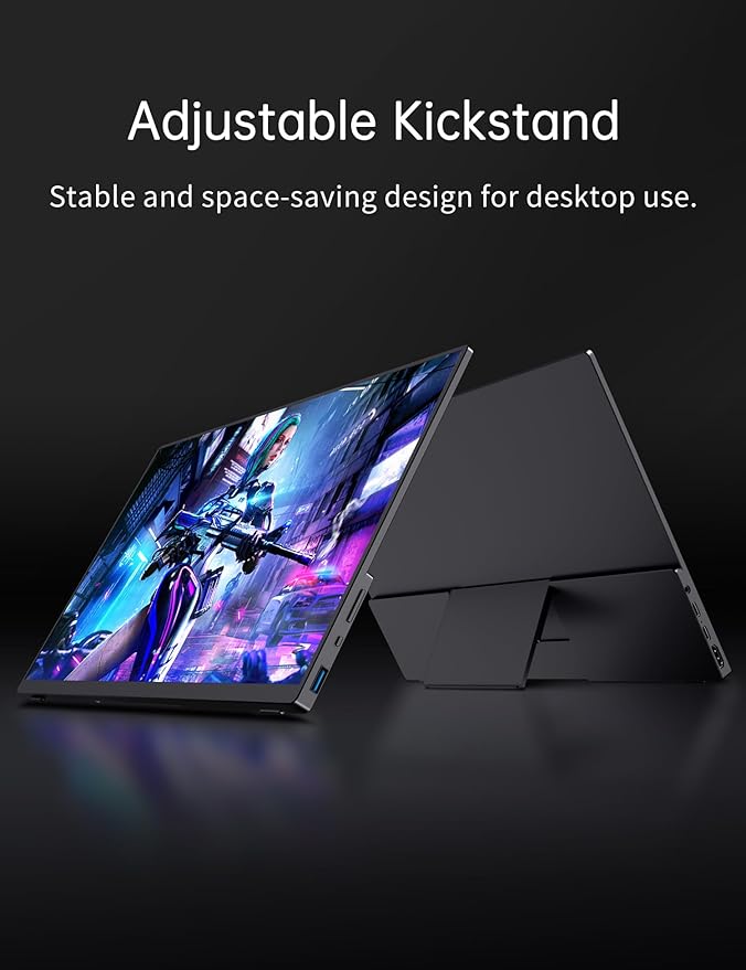 Portable 2K 144Hz Monitor, 16" 2560x1600 QHD Gaming HDR FreeSync, Ultra Slim Travel Screen w/Kickstand & Speaker for Laptop Switch Xbox PS5/4