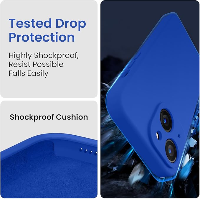 FireNova Designed for iPhone 14 Case, Silicone Upgraded [Camera Protection] Phone Case, Soft Anti-Scratch Microfiber Lining Inside, 6.1 inch, Klein Blue