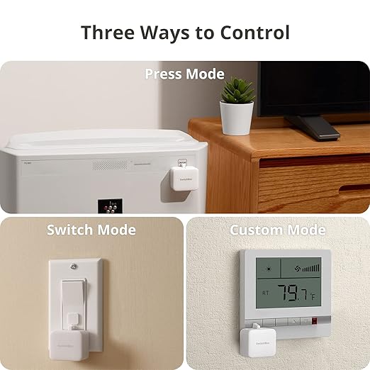 Switchbot Smart Switch Button Pusher (Bluetooth) – Fingerbot for Rocker Switch/One-Way Buttons with bot, App Timer Control, No Wiring, Optional Hub Required for Voice/Remote, White