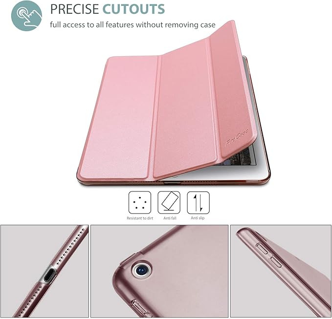 ProCase Smart Case for iPad 9.7 Inch iPad 6th/5th Generation 2018 2017(Model: A1893 A1954 A1822 A1823), Ultra Slim Lightweight Stand Cover with Translucent Frosted Back -Pink