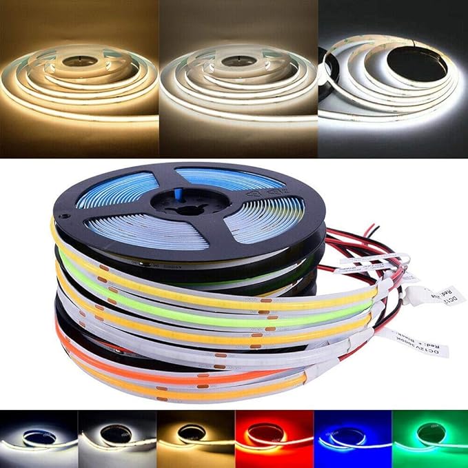 16.4FT/5M COB Flexible LED Strip Light DC12V/24V 528leds/m Bendable Tape (24V, Blue)