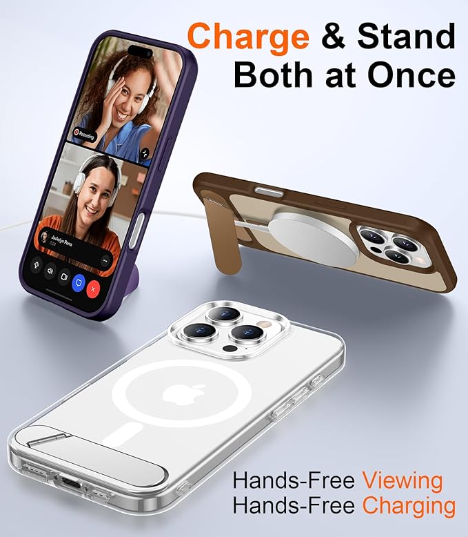 Magnetic Compatible with iPhone 16 Pro Case, [Built-in Invisible Kickstand][Compatible with MagSafe] [Military Grade Shockproof] Slim Thin Phone Case for iPhone 16 Pro 6.3"