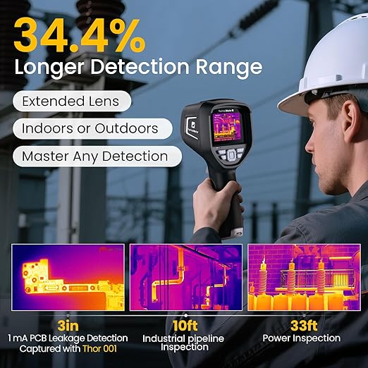 Thermal Master Handheld Thermal Camera, 512×384 X³IR Resolution, Thermal Imaging Camera with 2MP Visual Camera, 640×480 3.5" IPS Screen Thermal Imager with Laser, -4℉to 1022℉, 60Hz, 35mK(Thor 001)