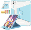 Rotating Case for iPad Pro 11" 4th/3rd/2nd Gen, iPad Pro 11 Smart Cover with Pencil Holder, Techcircle Hybrid TPU+PC Magnetic Cover Soft Bumper Slim Fit Folio Shockproof Protective Case-Baby Blue