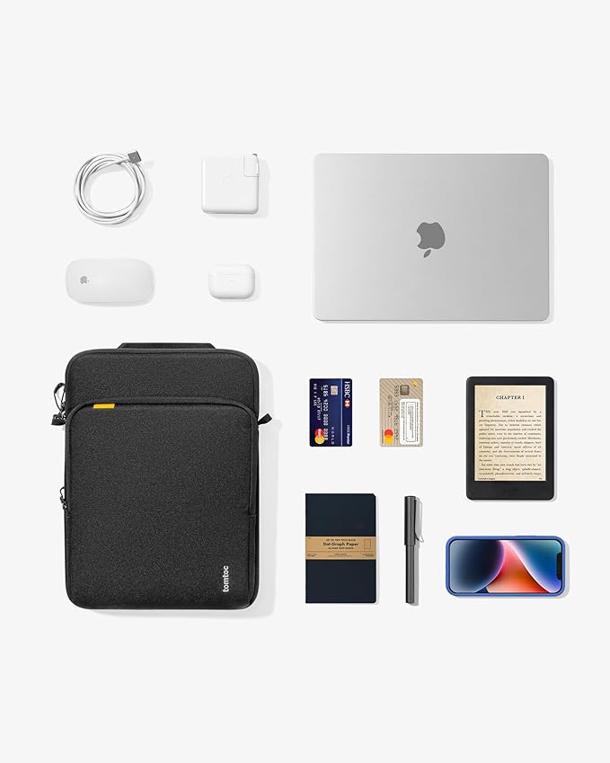 tomtoc 360 Protective Laptop Sleeve Designed for 2026 15-inch MacBook Air M5/A3448, M4/A3241, M3/A3114 M2/A2941, 15'' Surface Laptop AI PC/6, Water-Resistant Well-Organized Accessory Sleeve Case
