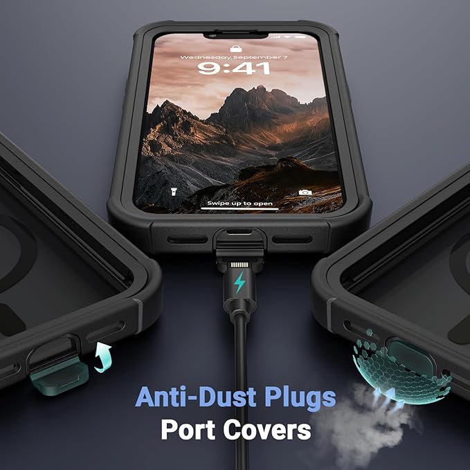 Magnetic for iPhone 14 Pro Max Case,[Screen Protector] [Compatible with MagSafe][Military Grade Drop Protection][Heavy Duty Protection][Shockproof] 2-Layer Durable Bumper Phone Case 6.7"-Black