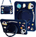 Kids Case for Apple iPad A16 11" 11th 10th Gen 10.9" 2025 2022,Cute Design EVA Kickstand Heavy Duty Shockproof Kids Friendly Bumper Case with Shoulder Strap Cover for iPad 11th 10th Gen,Blue Astronaut