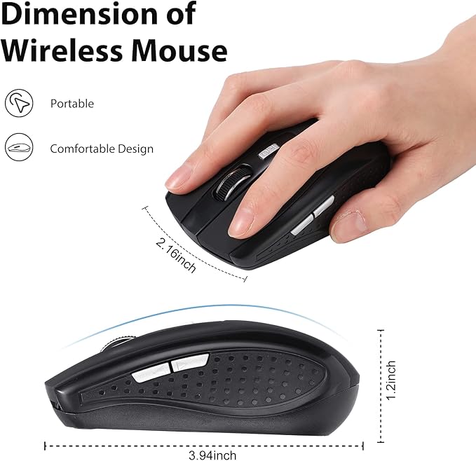 Macarrie 12 Pack Wireless Mouse for Laptop 1200dpi Wireless Computer Mouse Bulk with 6 Buttons Included USB Receiver Compatible for Windows, Pc, Computer