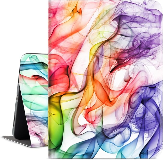 iPad Air 11 Inch Case M3/M2 (2025/2024), Case for iPad air 5th/4th Generation 10.9 Inch, case for iPad air 11-inch Multi-Angle AdjustableStand Soft Leather Shockproof Auto Wake/Sleep,Colorful Smoke