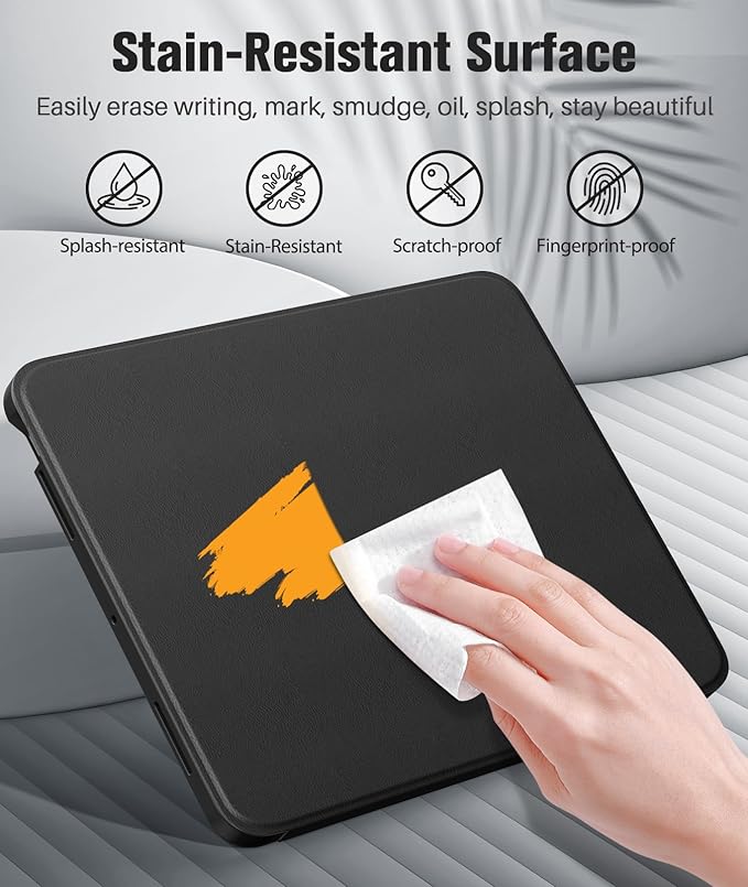 MoKo for iPad Pro 13 Inch Case (M5/M4) 2025/2024 with Pencil Holder, [Built-in Screen Protector], iPad Pro 13 M5/M4 Case with Clear Back & Magnetic Multi Angle Stand Cover, Black