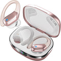 HAOYUYAN Wireless Earbuds, Sports Bluetooth Headphones, 80Hrs Playtime Ear Buds with LED Power Display, Noise Canceling Headset, IPX7 Waterproof Earphones for Workout/Running（Bright Gold）