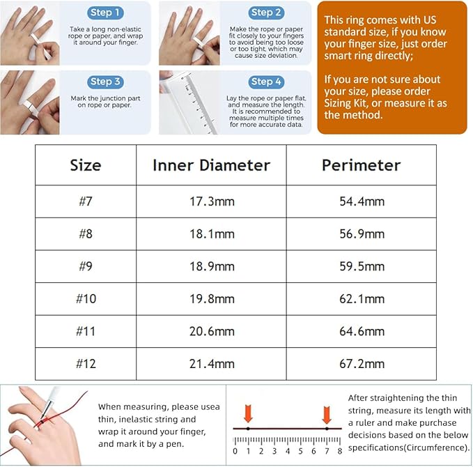 Smart Ring with Real-time Pressure & Heart Rate Monitoring, Fitness Tracker with Sleep Analysis, IP68 Waterproof, Rechargeable Health Ring for Men Women, No App Subscription (Rose Gold, #9)