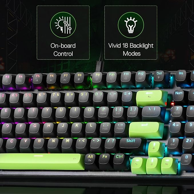 Redragon K740 98 Keys Wired RGB Gaming Keyboard, 95% PBT Mechanical Keyboard w/Solid Aluminum Base, Dedicated Knob Control & Hot-Swap Socket, Custom Linear Switch