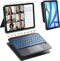 WIWU for iPad Keyboard Case Air 11 Inch M4/M3/M2 11th/10th Gen 3 in 1 Magnetic Detachable Case Keyboard Adjustable Stand Backlit Keys Touchpad (Black, For iPad 11/10/Air 5/4/11"(M2/M3) Pro 11"4/3/2/1)