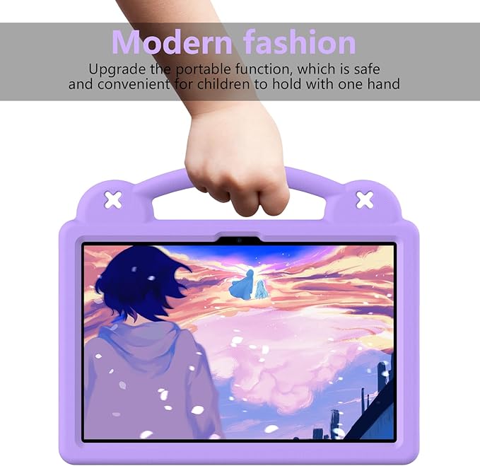 AKABEILA Compatible with Lenovo Tab M11/Tab P11 Plus/Tab P11/Xiaomi Redmi Pad SE(2023) 11 inch Tablet Case, Kids Shockproof Protective Case with Stand Handle for Girl Kid Gift- Light Purple