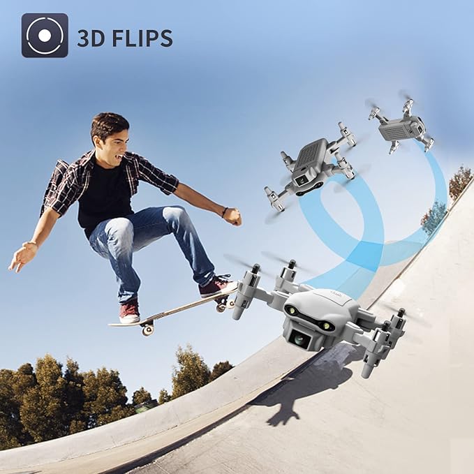 4DV9 Mini Drone with 1080P HD Camera for Kids Live Video RC Quadcopter for Adults Beginners Toys Gifts,Altitude Hold, Waypoints Functions,One Key Start,3D Flips,3 Batteries,Gray