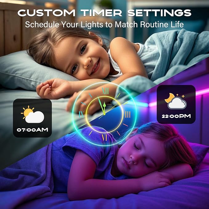 CHARKEE 130FT LED Strip Lights for Bedroom, RGB Color Changing Lights with Music Sync, Bluetooth App & Remote Control, 24V LED Light Strip for Room, Kitchen, Party & Home Decor (65.6ft*2)
