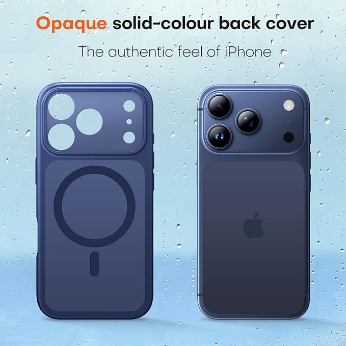 TAURI for iPhone 17 Pro Max Case, Compatible with MagSafe, (Full Camera Protection) Camera Control Cover Solid-Color Matte Magnetic Phone Case for 17 Pro Max, Blue