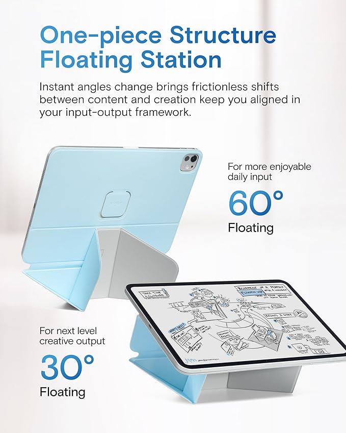 MOFT Dynamic Folio Case for iPad Pro 11- inch (M5 2025 / M4 2024), Slim Magnetic Stand Case with 20+ Viewing Angles, Auto Wake/Sleep, Ultra Thin, Soothing Mist x Misty Cove