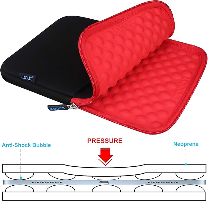 Lacdo Tablet Sleeve Case for 11 inch iPad A16 / 11 inch iPad Air M4 M3 M2 / 11" iPad Pro M5 M4 / 10.9" iPad /10.2" iPad / 10.9" ipad Air / 11 Inch Samsung Galaxy Tab A9+ Bag, Fit Magic Keyboard, Red