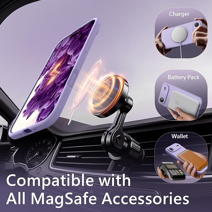 FireNova Magnetic for iPhone Air Case, Compatible with MagSafe, [Integrated Silicone Camera Control Button] [Camera Protection] Microfiber Lining Phone Case for iPhone 17 Air, 6.5", Clove Purple