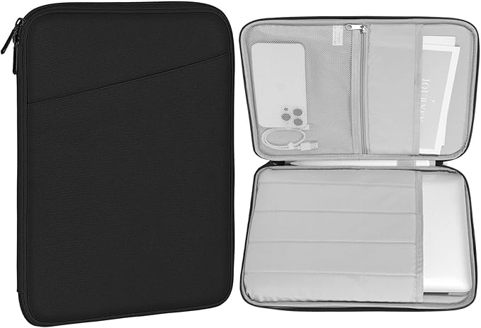 MoKo 13.3-14 Inch Laptop Sleeve Case, Fits New 13-inch MacBook Air/Pro M4, 14" MacBook Pro M3/M2/M1, 13" MacAir M3/M2/M1, Protective Bag Carrying Case with Pocket, Black