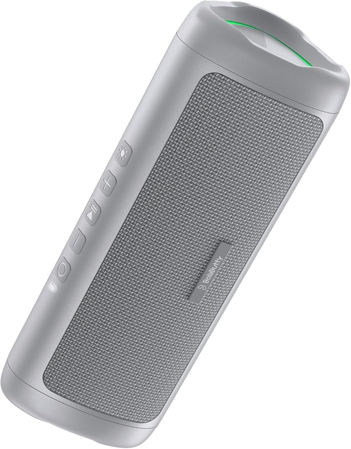 BolaButty Bluetooth Speaker Portable Wireless, IPX5 Waterproof, Up to 20H Playtime, TWS Pairing, BT5.3, for Home/Party/Outdoor/Camping/Beach Essentials, Birthday Gift (Grey)