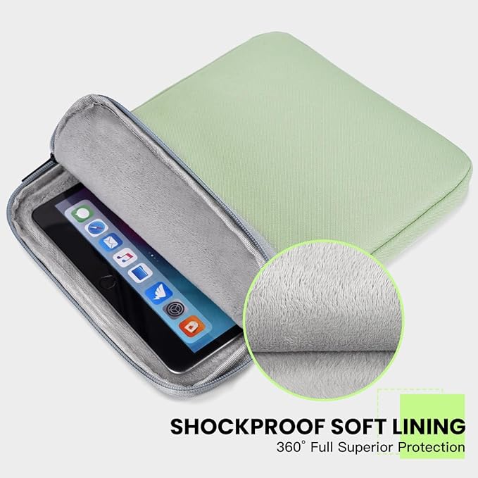 Tablet Sleeve for 11" Samsung Galaxy Tab A9+ Plus /S9 FE 10.9, Fire HD 10", iPad Air 11 M3 M4/ Pro 11 M5 M4/ 10th, Protective Case Bag Pouch, Green