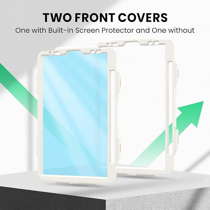 SEYMAC Case for iPad Air 5th/ 4th Generation 10.9", Full-Body Shockproof Protective Case with Screen Protector, Rotating Stand/Handle/Shoulder Strap/Pencil Holder for iPad Air 5/ Air 4, Colorful/Blue