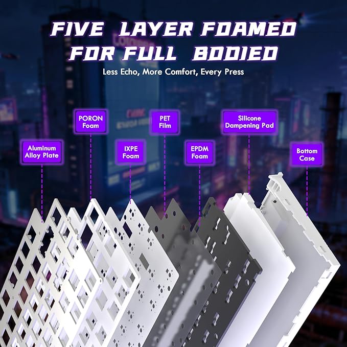 ATTACK SHARK R85HE Wired 75% Hall Effect Rapid Trigger Mechanical RGB Gaming Keyboard with 8K Polling,0.05mm RT Accuracy,0.08MS Latency,Magnetic Switch,5Layer Sound Damped,Driver for PC(White Contour)