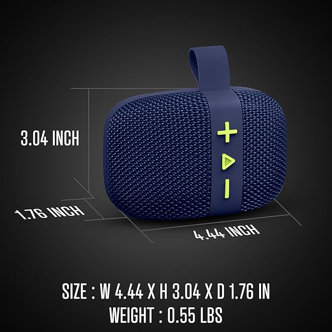 Fisher Portable Bluetooth Speakers, Clip-On Speakers Bluetooth Wireless, IPX5 Waterproof Speaker,10W Peak Power Bluetooth Speaker Stereo HD Sound, BT 5.3, FM Radio, for Pool, Beach, Use Anywhere