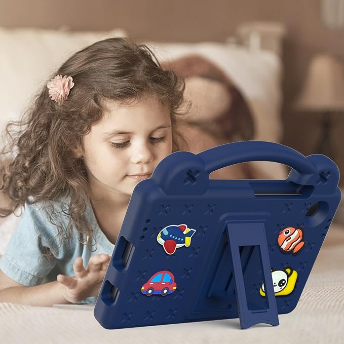 AKABEILA Compatible with Samsung Galaxy Tab A9 8.7 X115N(2023) Tablet Case, Lightweight Shockproof Protective Case with Shoulder Strap & Stand Handle for Girl Kid Gift Navy Blue