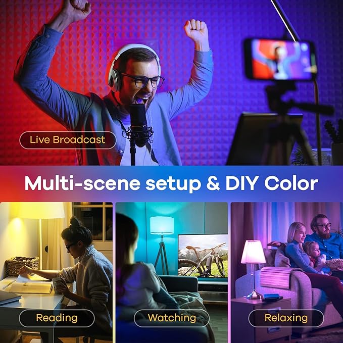 Linkind Matter Smart Light Bulb, Smart Bulbs Work with Apple Home, Siri, Alexa, Google Home, SmartThings, Color Changing Light Bulbs Music Sync RGBTW, Mood Lights, 2.4Ghz WiFi A19 E26 60W 800LM 6 Pack