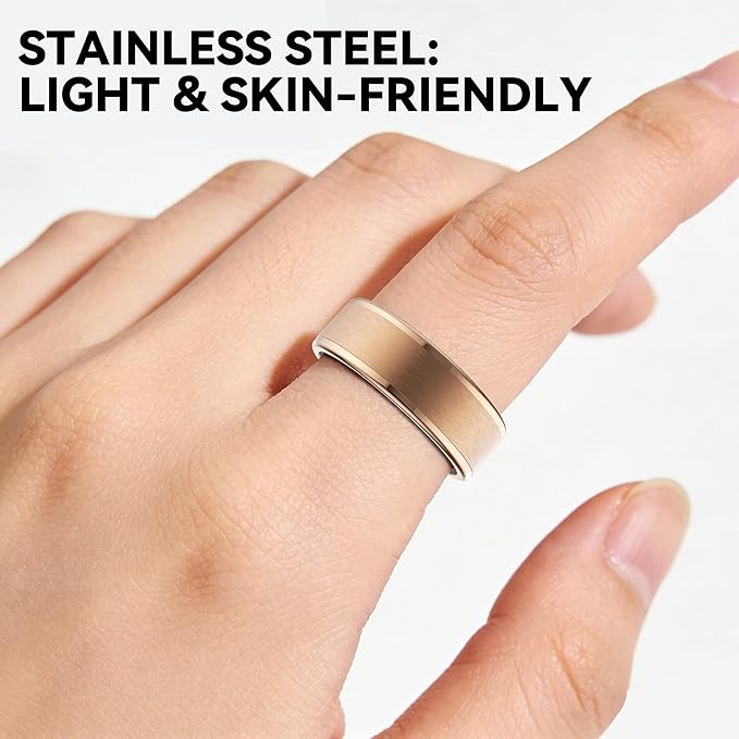 Smart Ring for Women Men,Fitness Ring with 24/7 Activity Tracking,Stress,Sleep Monitoring,No APP Subscription Fees,Compatible with iOS & Android, HarmonyOS Rose Gold, 10#