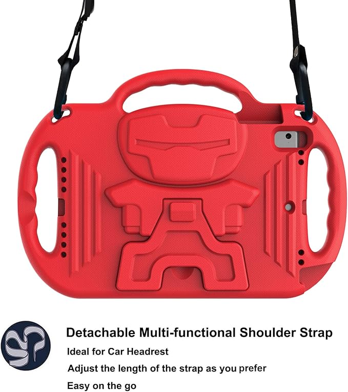 LTROP iPad 6th Generation Case, 9.7 iPad Case 2018, iPad 9.7-Inch Case - Light Weight Shock Proof Handle Stand Shoulder Strap Kids Case for 9.7 inch iPad 6th Gen/ 5th Gen/Air 2/ Air - Red