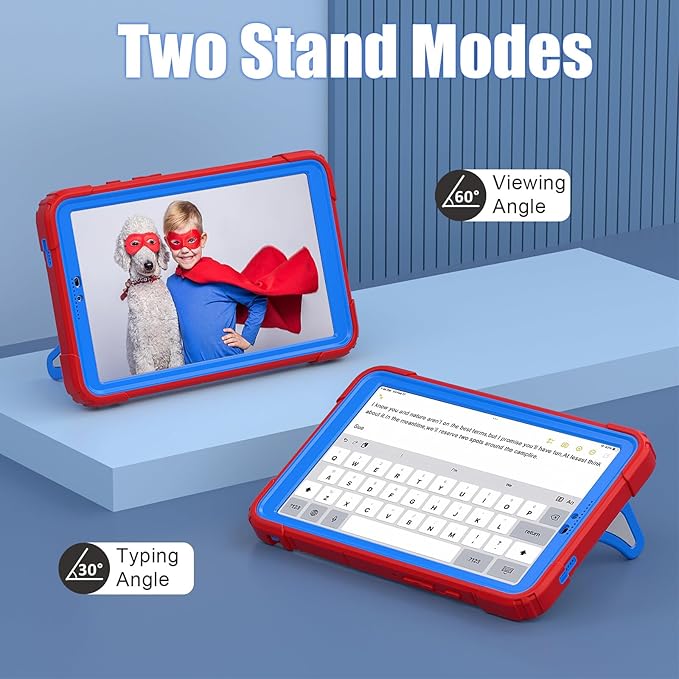 AKABEILA Compatible with Samsung Galaxy Tab A9 8.7 inch(SM-X115N)(2023) Tablet Case，Lightweight Shockproof Rugged Protective Cover with Kickstand for Kids Children Boys Babies Red Blue