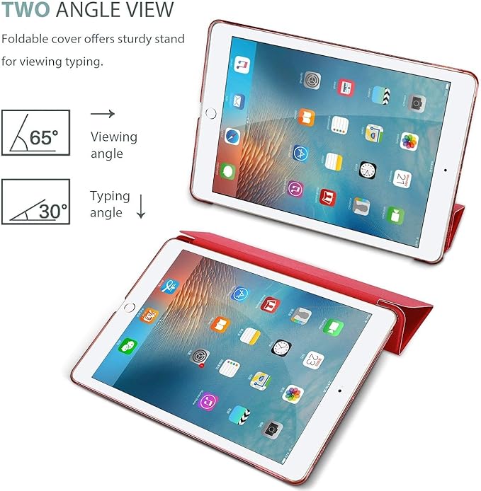 ProCase Smart Case for 10.5” iPad Air 3rd Generation 2019 / iPad Pro 2017, Slim Stand Cover with Translucent Frosted Back for iPad Air 3 -Red
