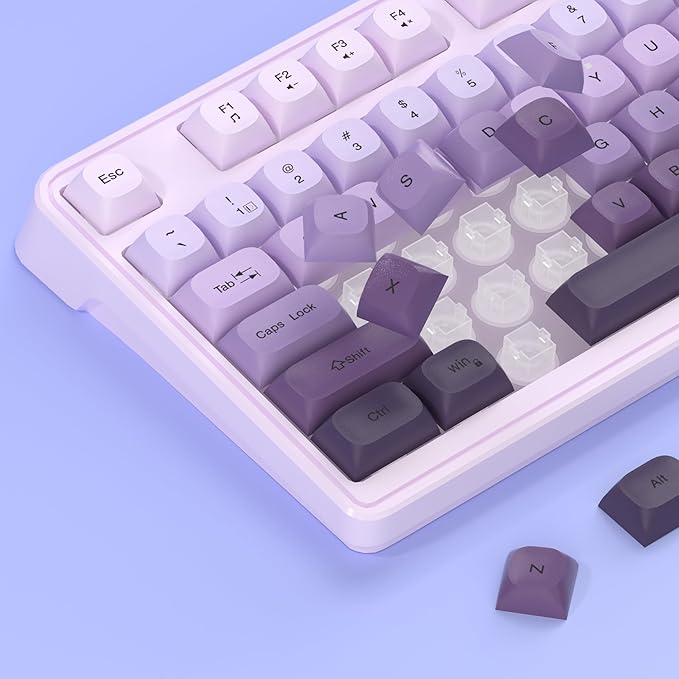 MageGee Gradient Purple Creamy Keyboard and Mouse Combo,MageGee GK980 Wired RGB Backlit Keyboard and Gradient Purple Gaming Mouse Combo,PC Keyboard and Adjustable Sensitivity Mouse for PC/loptop/MAC