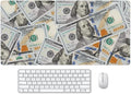 Cool US Dollar Currency Money Gaming Mouse Pad Hundreds of 100 Dollar Bills Non-Slip Rubber Mouse Pad for Computers, Laptop,Office, Home Rectangle Personalized Mousepad 31.5" x15.7"