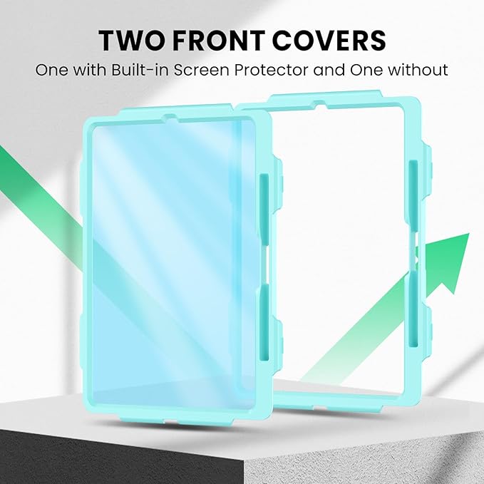 SEYMAC Case for iPad Pro 13 Inch M5 2025 / M4 2024, Heavy Duty Shockproof Protective Case with Screen Protector, 360° Rotating Stand, Hand/Shoulder Strap and Pen Holder, Light Blue