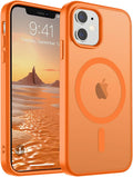 SUPFINE Magnetic for iPhone 11 Phone Case (Compatible with MagSafe) (Military Grade Drop Protection) Translucent Matte Shockproof Phone Cover,Starry Orange