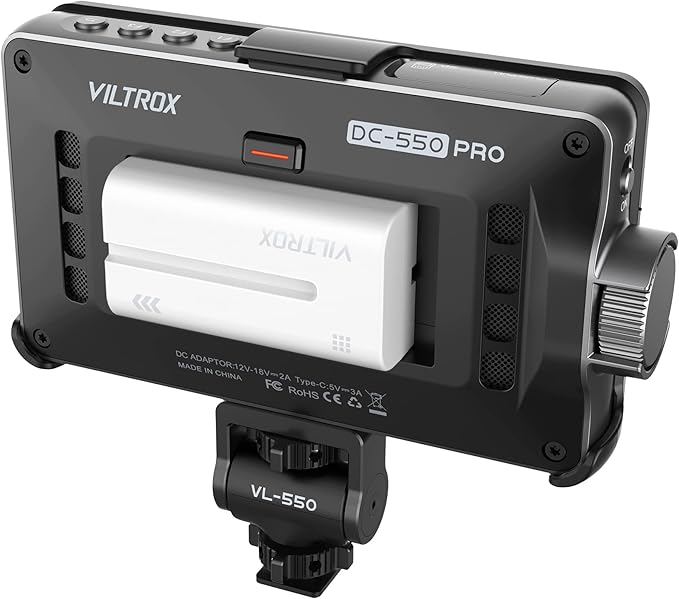 VILTROX 5.5 Inch 1200nits 4K 10bit HDMI Field Monitor, Touchscreen 3D LUT Portable Video Kit With Battery, On-Camera RGB Parade Histogram Waveform Focus Assist (DC-550 Pro)
