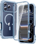 Diaclara Magnetic Designed for iPhone 17 Pro Case 6.3 Inch Full Body Bumper,[Compatible with MagSafe] Military Drop Proof Cover with Built-in Touch Sensitive Anti-Scratch Screen Protector, Blue