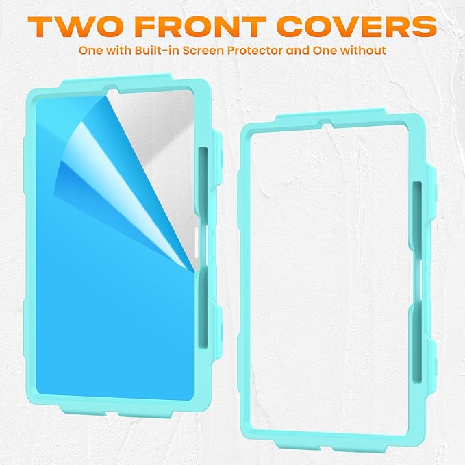 SEYMAC stock Case for iPad Pro 13-inch M5-M4 2025-2024, Shockproof Heavy Duty Case with Screen Protector, Pencil Holder, Rotating Stand, Hand Strap, Shoulder Strap, SkyBlue